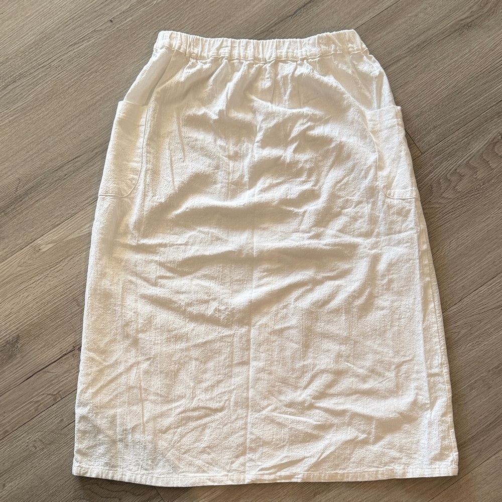 Elegant White linen Women's Skirt
